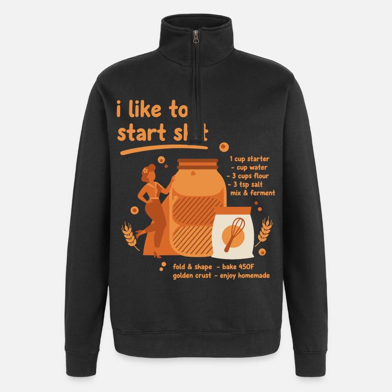 Sourdough Bread Baking Baker Sourdough Starter - Quarter-Zip Sweatshirt - black