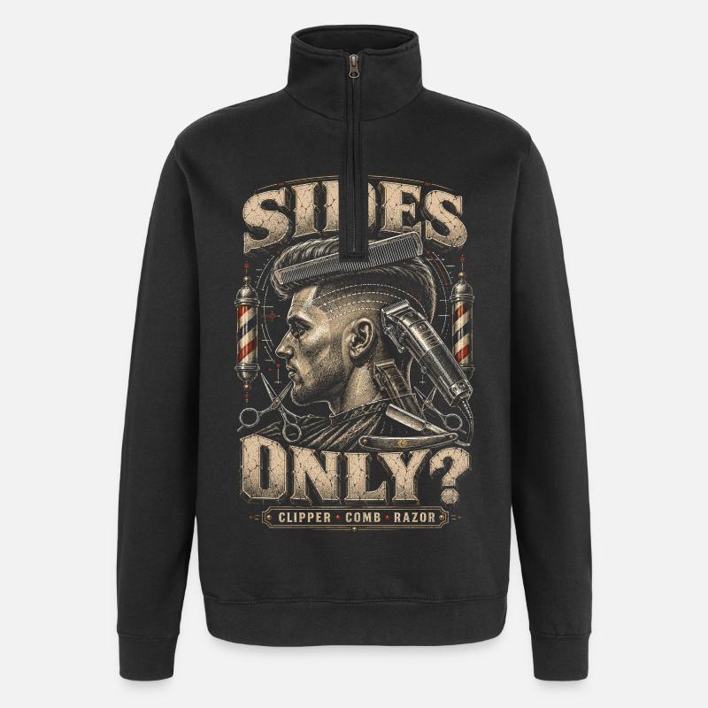 Uniquement les côtés Barber Barbier ? - Sweat à zip 1/4 - noir