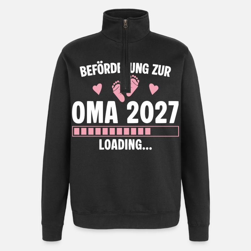 Beförderung zur Oma 2027 - Loading Nachwuchs - Quarter-Zip-Sweatshirt - Schwarz