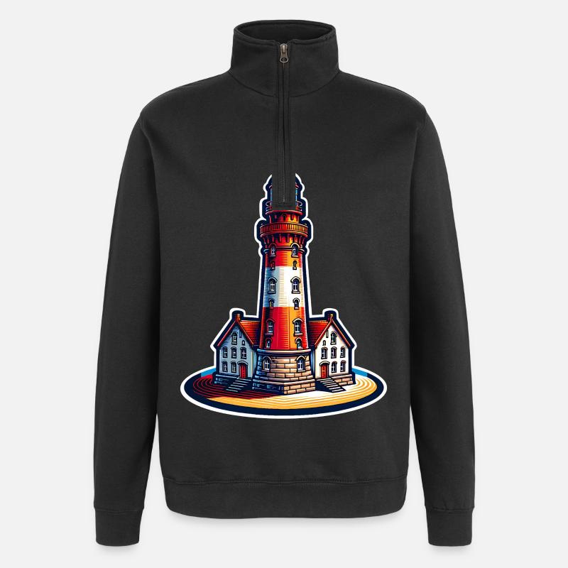 lighthouse - Quarter-Zip Sweatshirt - black