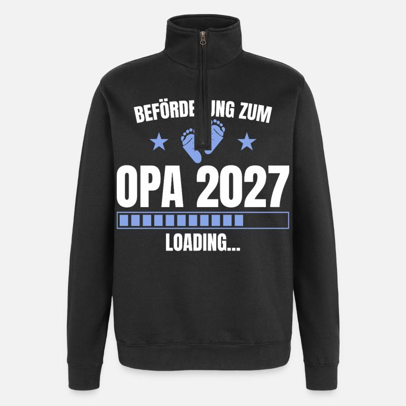 Beförderung zum Opa 2027 – Loading - Quarter-Zip-Sweatshirt - Schwarz