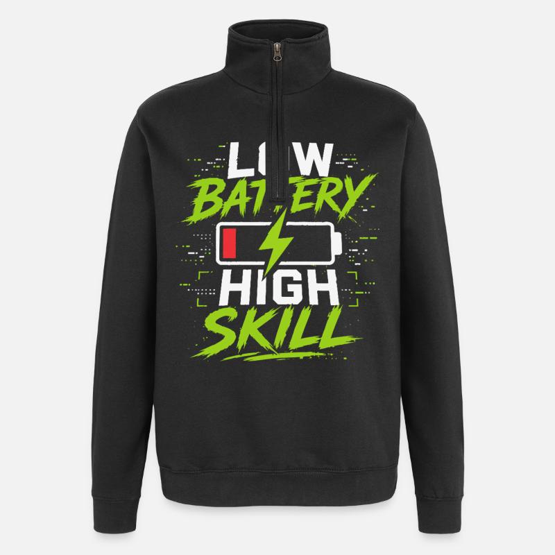 Niedrige Batterie Hohe Skill - Quarter-Zip-Sweatshirt - Schwarz