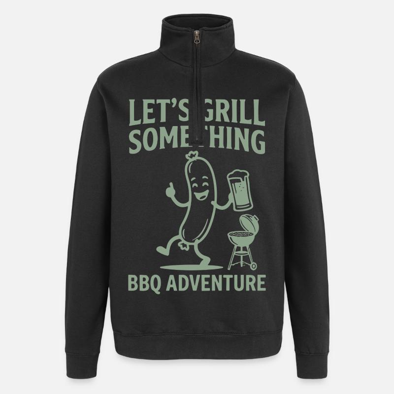 Lets Grill Something BBQ Adventure - Quarter-Zip Sweatshirt - black