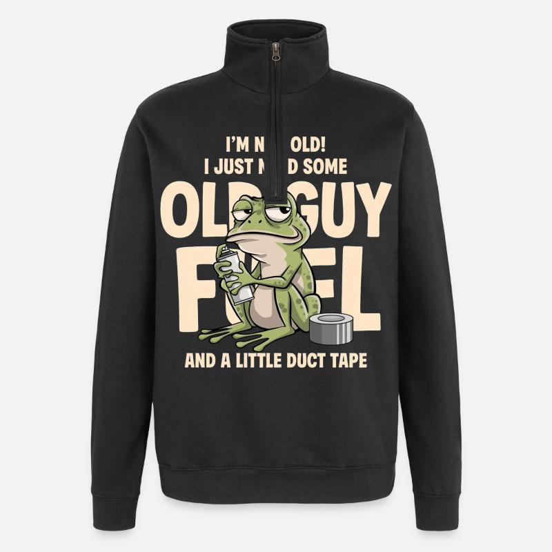 Vieux Grenouille Carburant - Sweat à zip 1/4 - noir