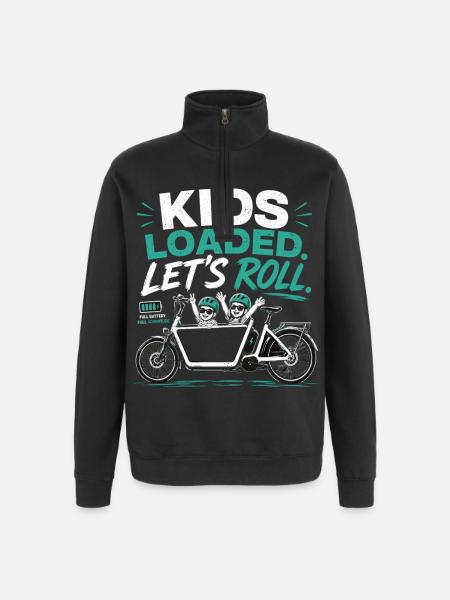 Vélo cargo Kids Loaded - Sweat à zip 1/4 - noir