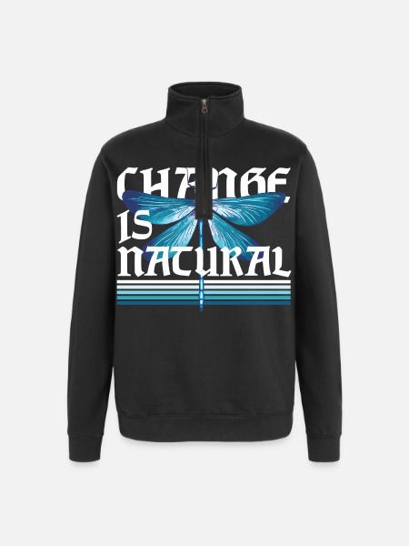 Libelle Libellen Change Is Natural - Quarter-Zip-Sweatshirt - Schwarz