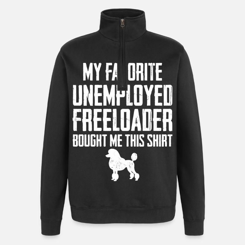 Lustiger Pudel-Schmarotzer - Quarter-Zip-Sweatshirt - Schwarz