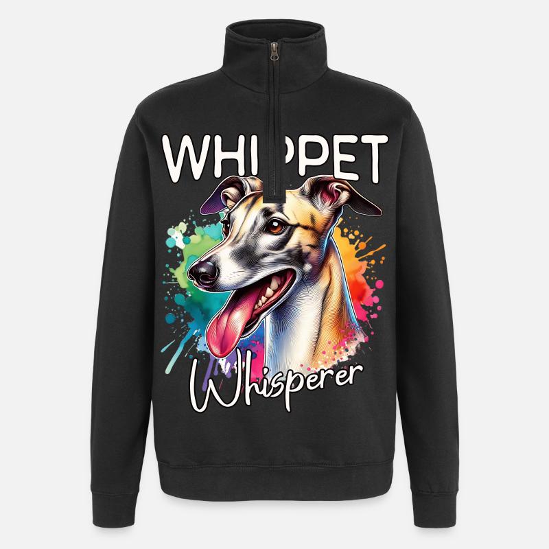 Windhund Flüsterer - Quarter-Zip-Sweatshirt - Schwarz