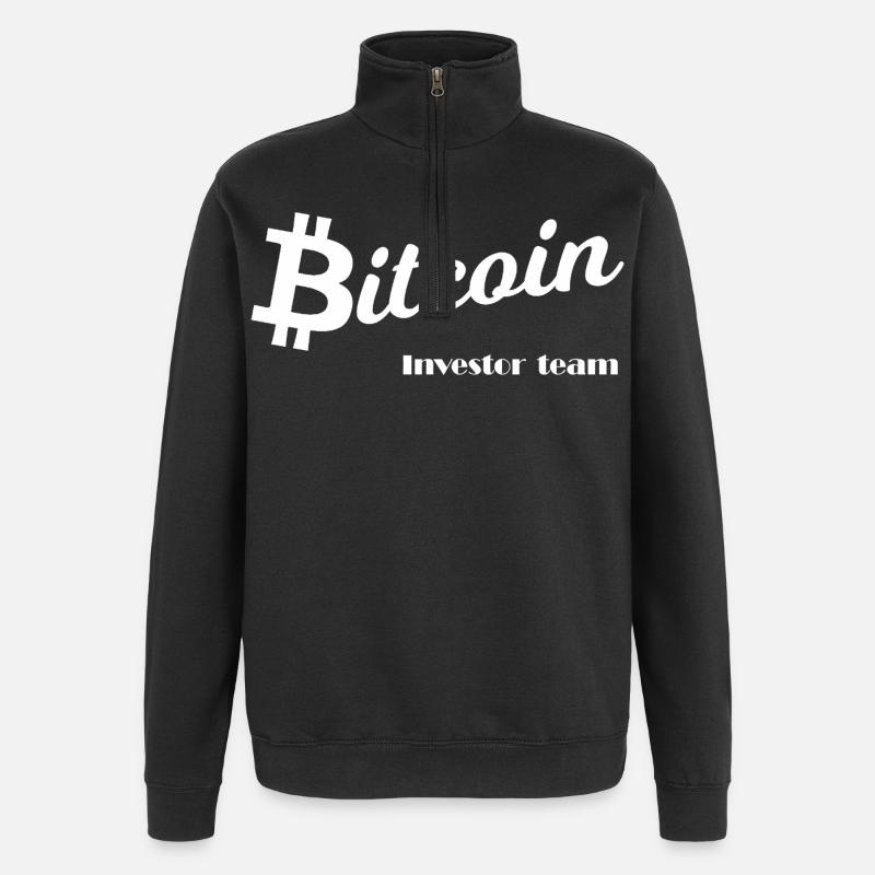 Krypto Investor Team Grafik - Quarter-Zip-Sweatshirt - Schwarz