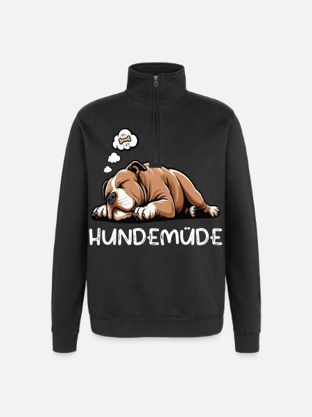 Hundemüde American Bully Bully Pit Bullybesitzer - Quarter-Zip-Sweatshirt - Schwarz