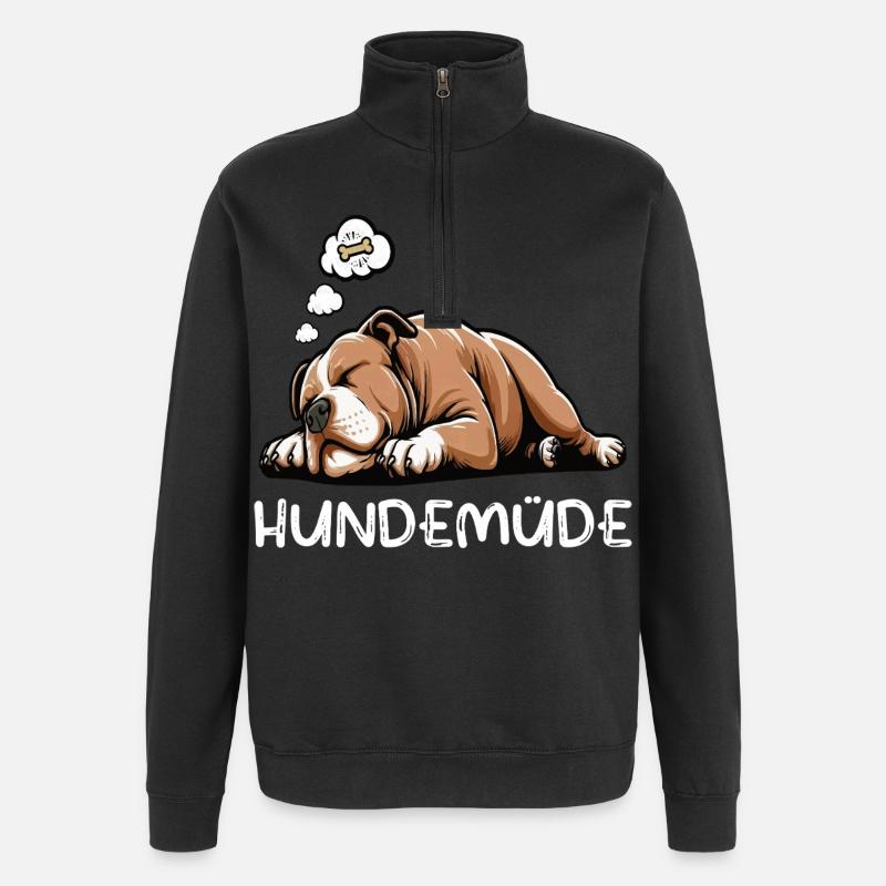 Hundemüde American Bully Bully Pit Bullybesitzer - Quarter-Zip-Sweatshirt - Schwarz