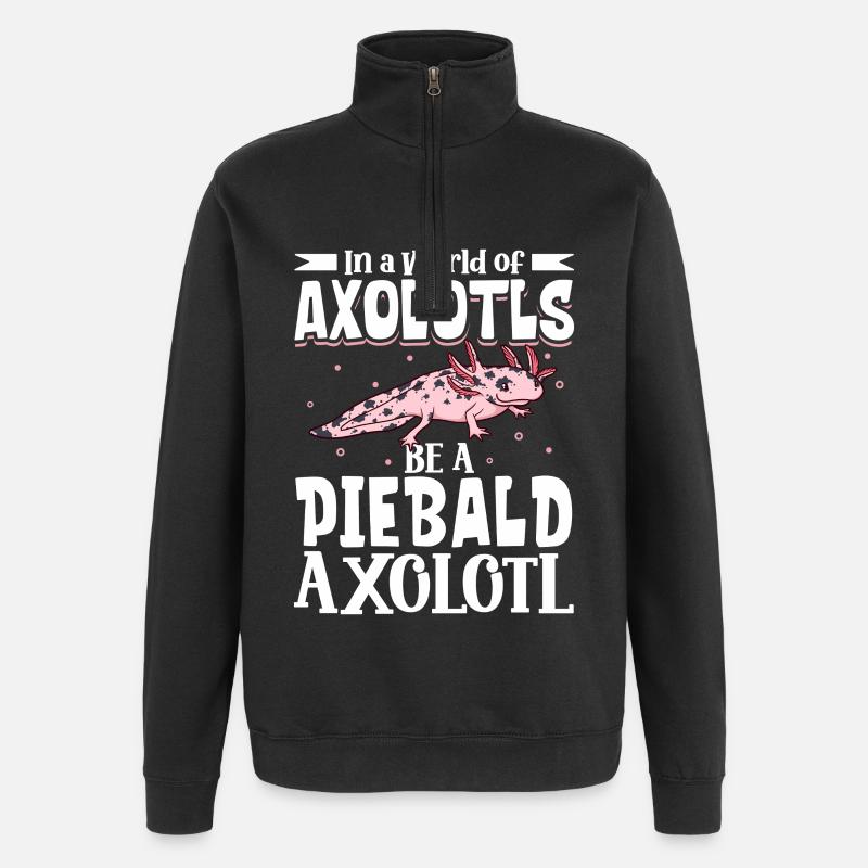 Be a Piebald Axolotl - Quarter-Zip Sweatshirt - black