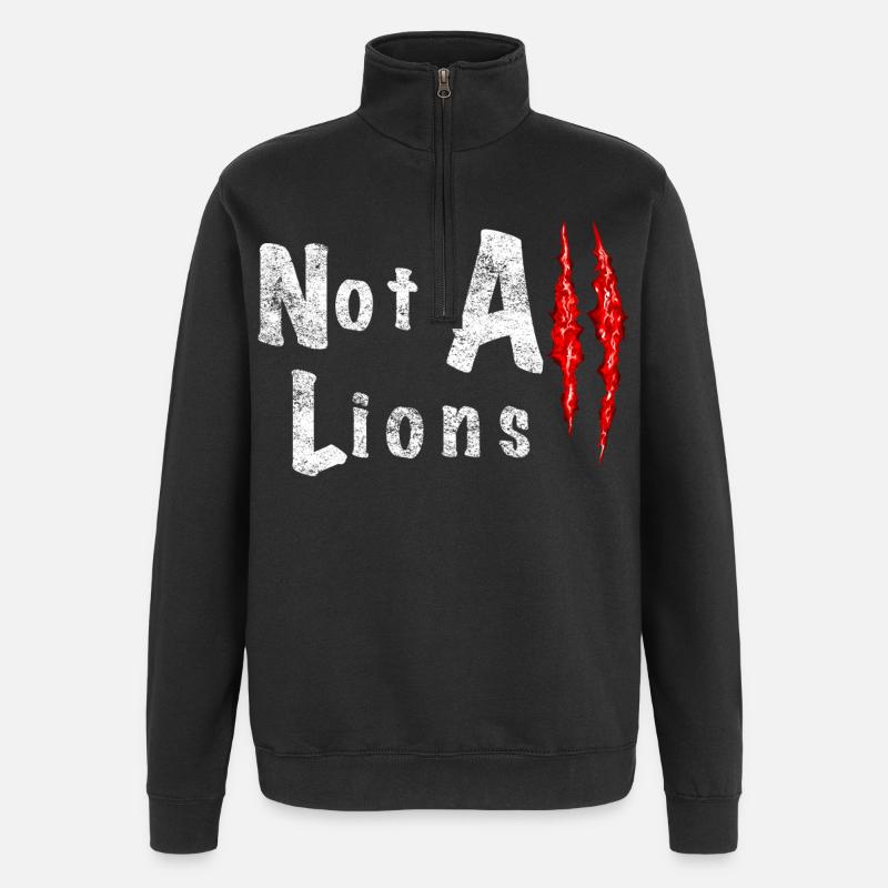 Not All Lions 2... - Sweat à zip 1/4 - noir