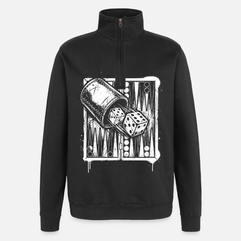 Backgammon | Board Game | Gift - Quarter-Zip Sweatshirt - black