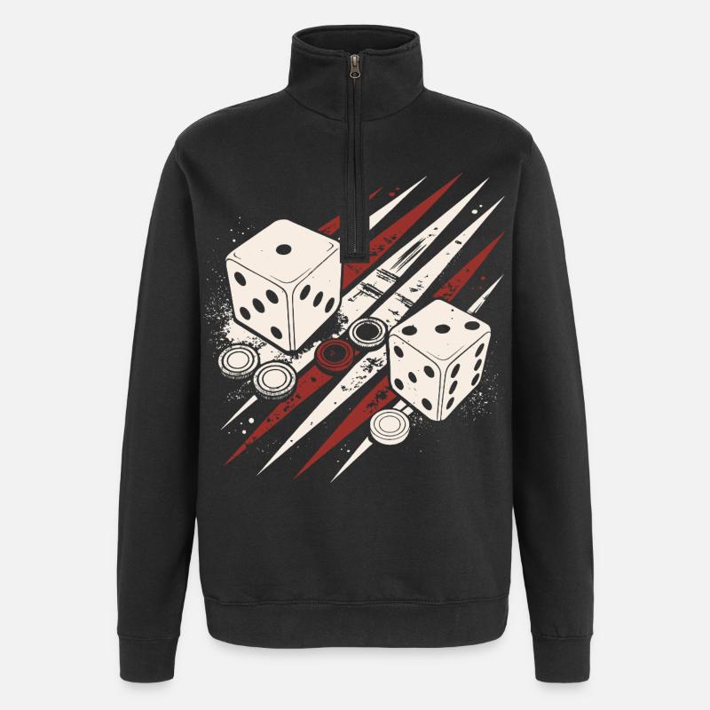 Backgammon | Jeu de société | Don - Sweat à zip 1/4 - noir