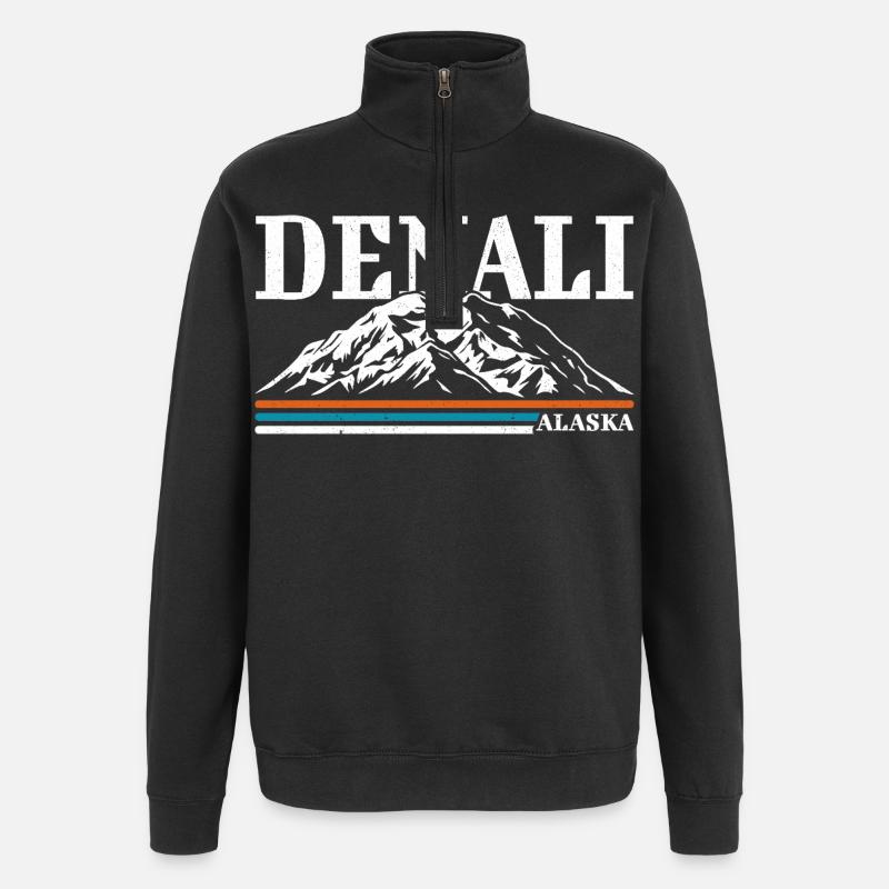 Parc national d’Alaska Denalis Rétro - Sweat à zip 1/4 - noir