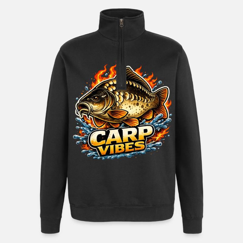 Ambiances carpe - Sweat à zip 1/4 - noir