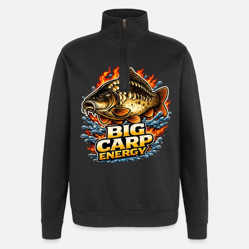 Big Carp Energy - Quarter-Zip Sweatshirt - black