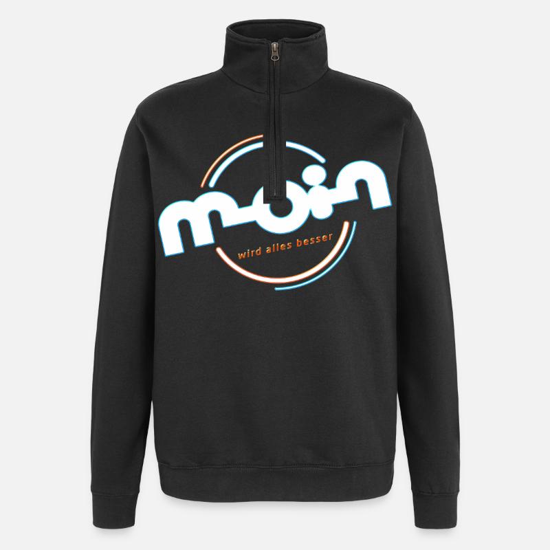 Moin - Quarter-Zip-Sweatshirt - Schwarz