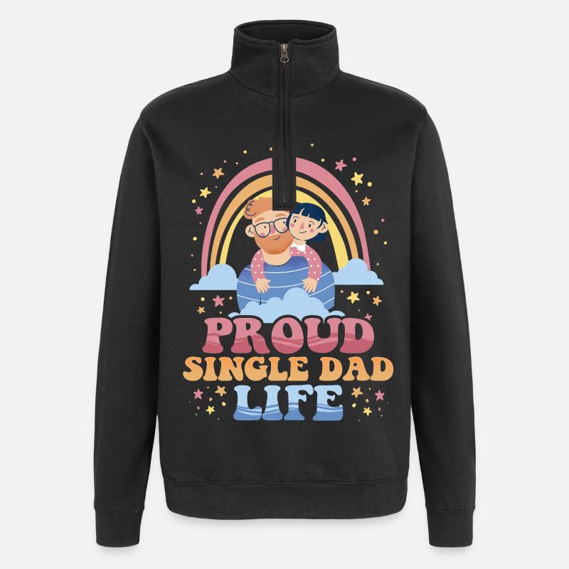 Single Dad Single Dad - Quarter-Zip Sweatshirt - black