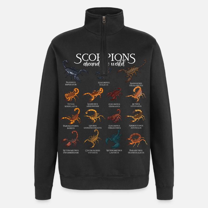 Skorpione der Welt - Quarter-Zip-Sweatshirt - Schwarz