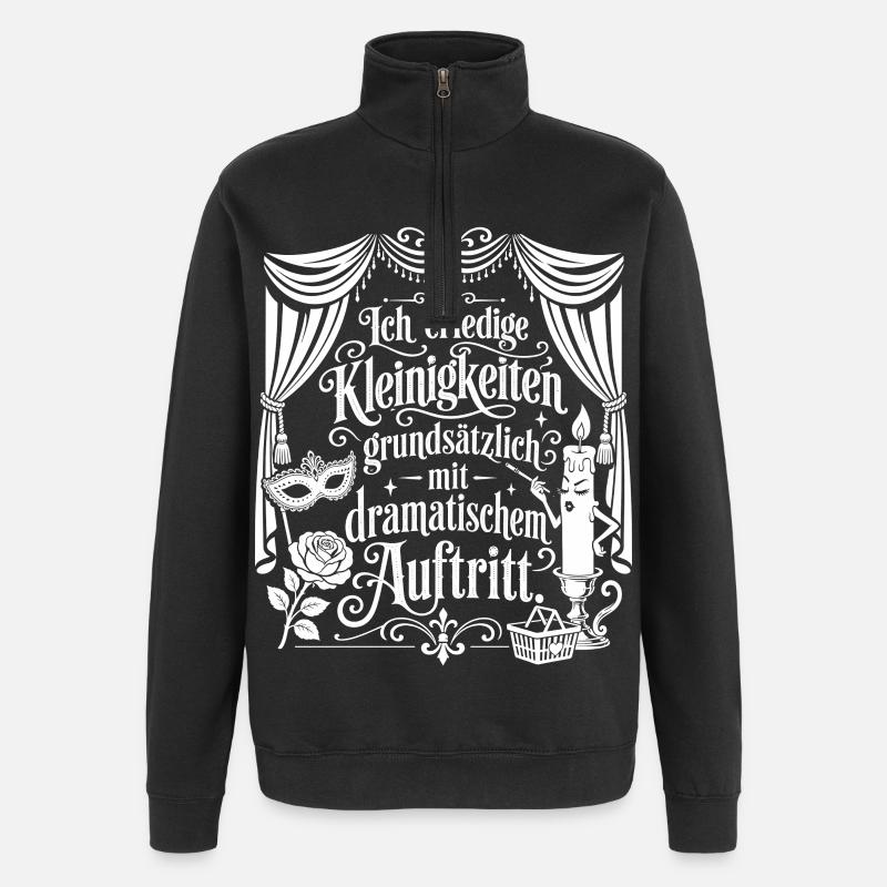 Kleinigkeiten mit dramatischem Auftritt - Quarter-Zip-Sweatshirt - Schwarz
