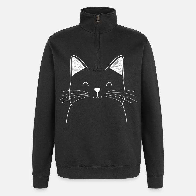 Cat Sketch - Quarter-Zip Sweatshirt - black