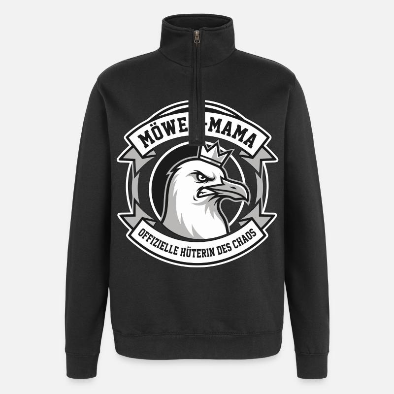 MöwenMama Chaos - Quarter-Zip-Sweatshirt - Schwarz