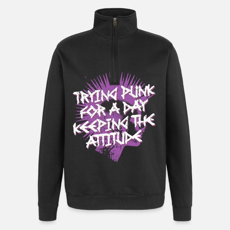 Punk Pour Un Jour - Sweat à zip 1/4 - noir