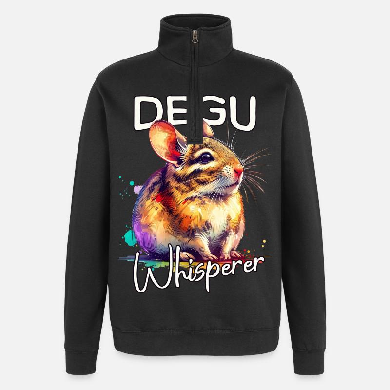 Chuchoteur de Degu - Sweat à zip 1/4 - noir