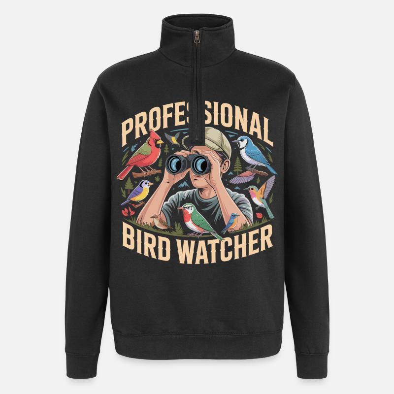 Professional Bird Watcher Vogelbeobachter - Quarter-Zip-Sweatshirt - Schwarz