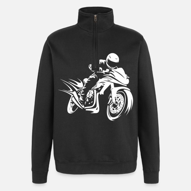 Motard Motard - Sweat à zip 1/4 - noir