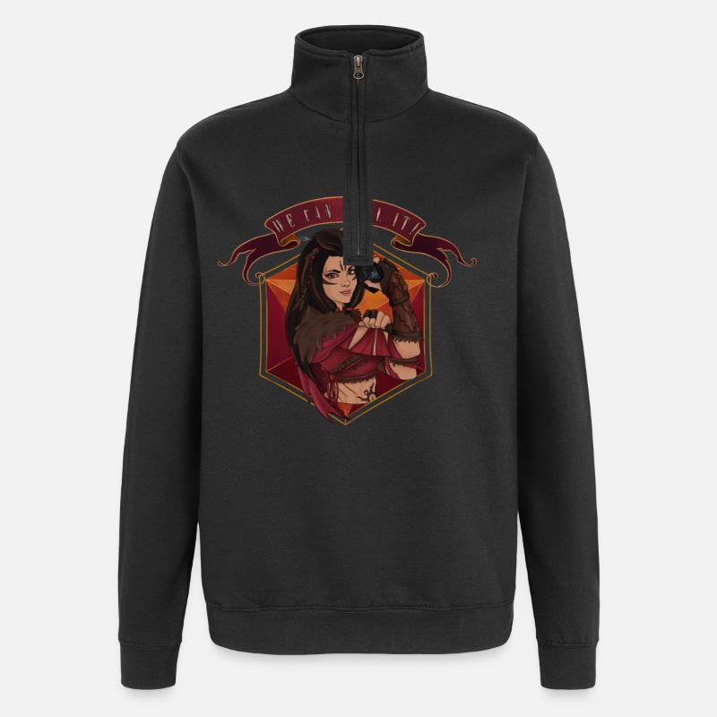 We can roll it! - Druid - Quarter-Zip Sweatshirt - black
