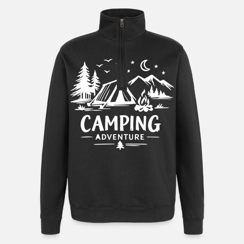 Camping Aventure - Sweat à zip 1/4 - noir