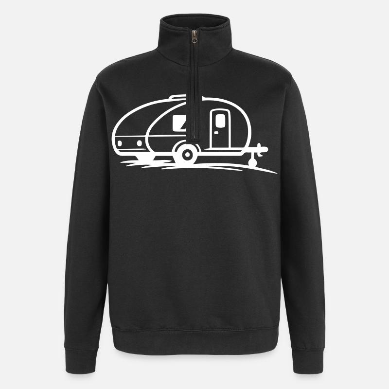 Remorque de camping - Sweat à zip 1/4 - noir