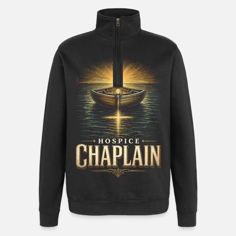 Chaplain, cleric, pastor, hospice priest - Quarter-Zip Sweatshirt - black
