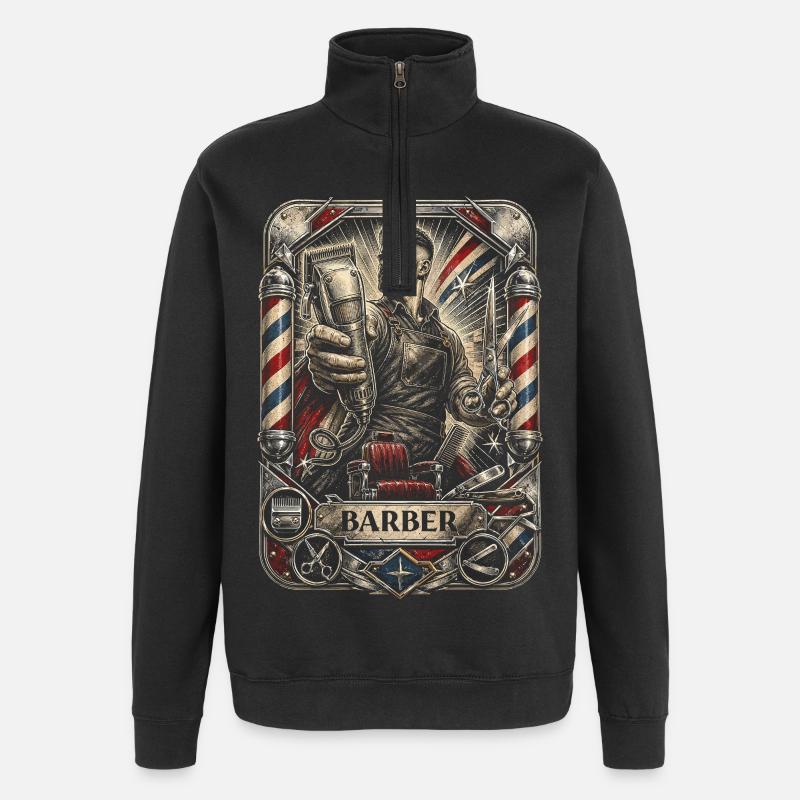 Barber Barbier - Sweat à zip 1/4 - noir