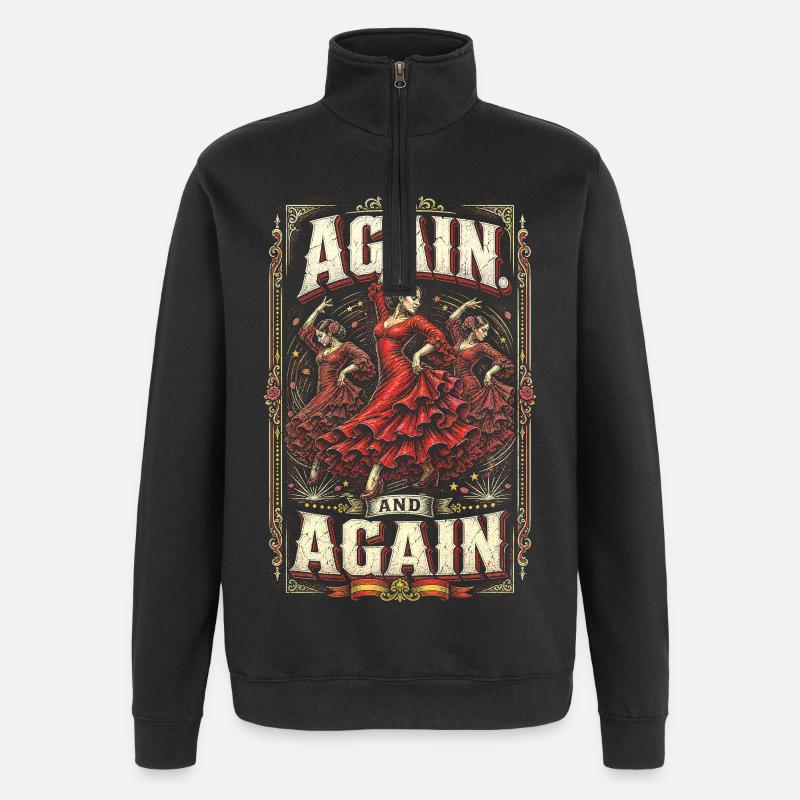 Flamenco Again And Again - Quarter-Zip Sweatshirt - black