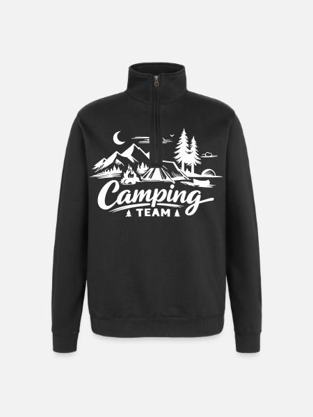 Camping Team - Quarter-Zip Sweatshirt - black