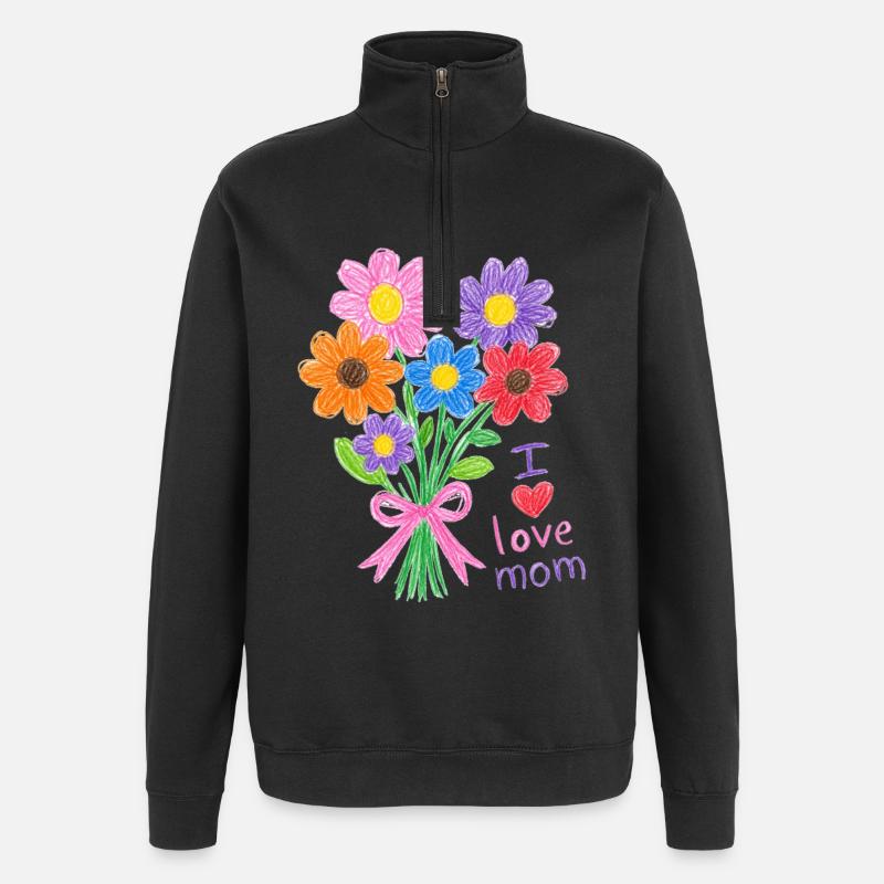Pencil Bouquet for Mom - Quarter-Zip Sweatshirt - black
