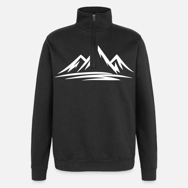Berge - Quarter-Zip-Sweatshirt - Schwarz