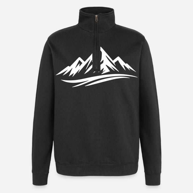 Berge - Quarter-Zip-Sweatshirt - Schwarz