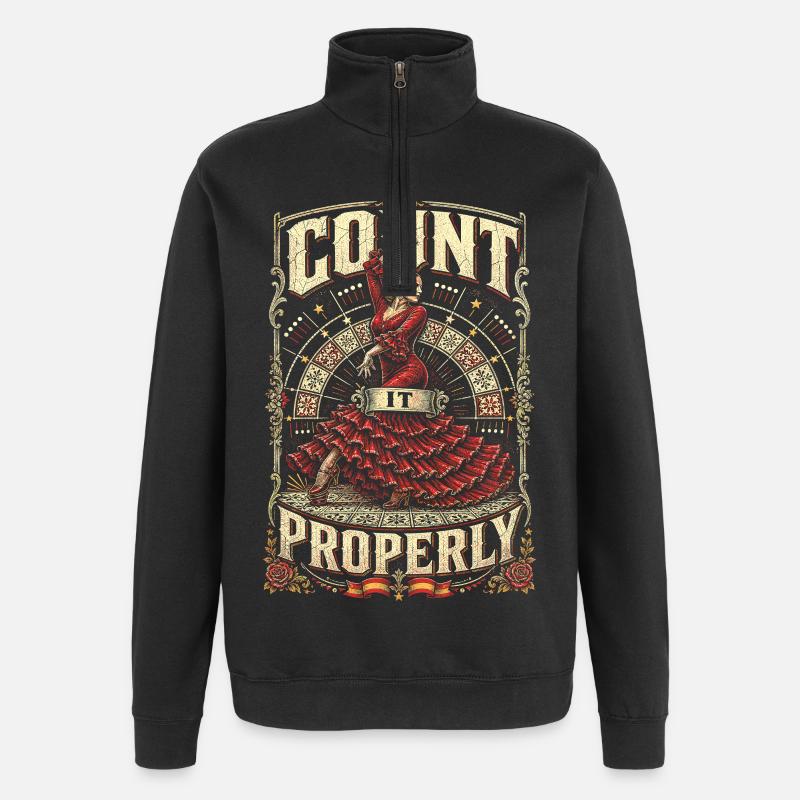 Flamenco Count It Properly - Quarter-Zip Sweatshirt - black