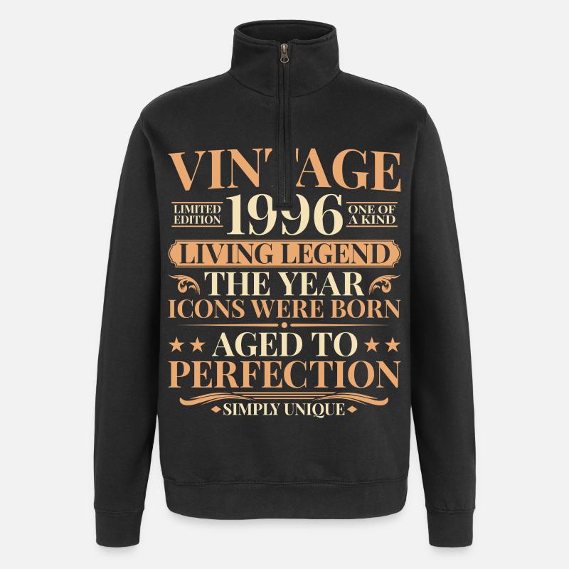Légende vivante 1996 – 30e anniversaire Rétro - Sweat à zip 1/4 - noir