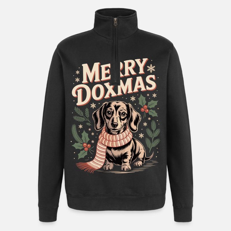 Merry Doxmas - Quarter-Zip Sweatshirt - black