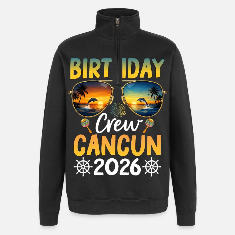 Équipe d’anniversaire Cancún 2026 - Sweat à zip 1/4 - noir