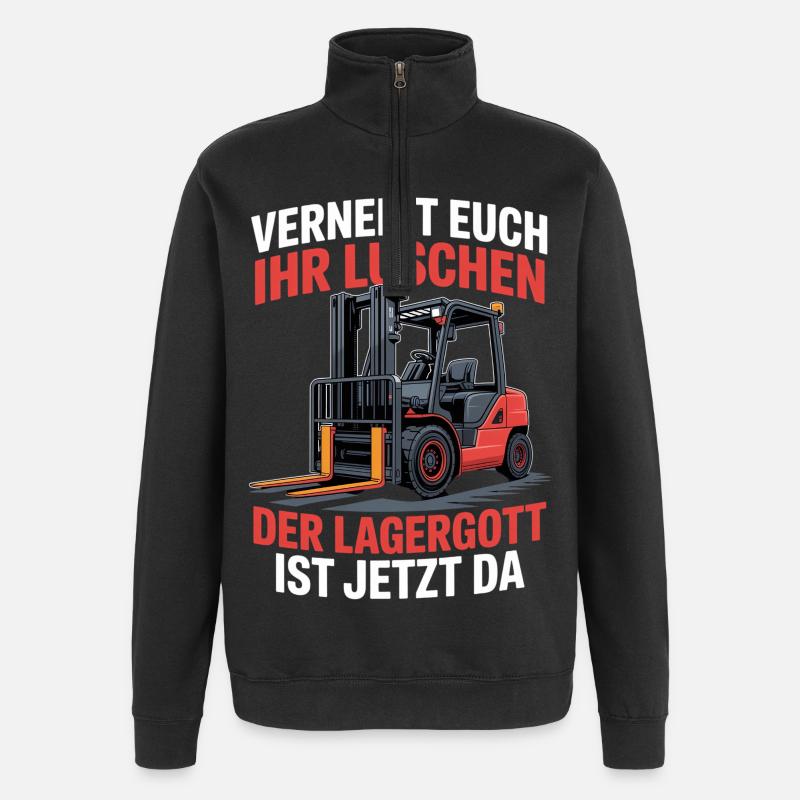 Lagerist - Quarter-Zip-Sweatshirt - Schwarz