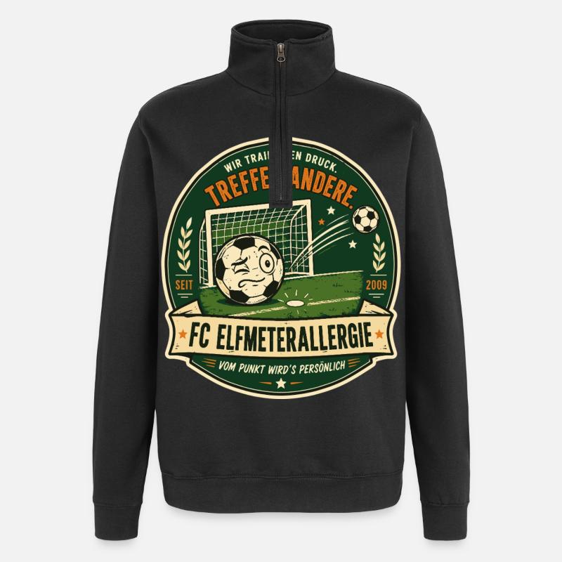 FC Elfmeterallergie - Quarter-Zip-Sweatshirt - Schwarz