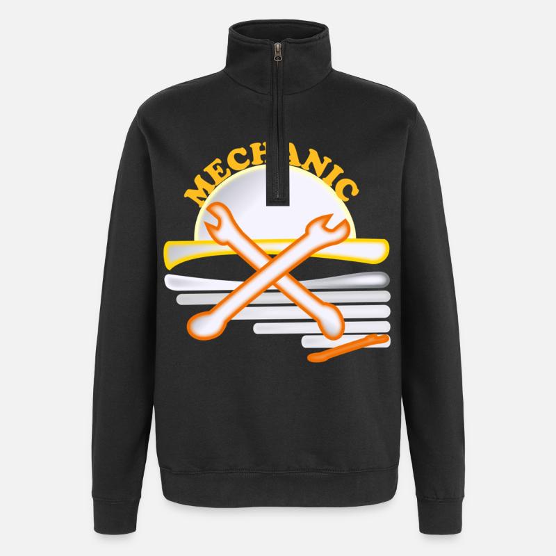 clé à molette - Sweat à zip 1/4 - noir
