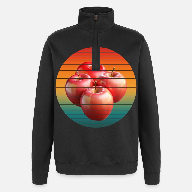 apple fruit - Quarter-Zip Sweatshirt - black